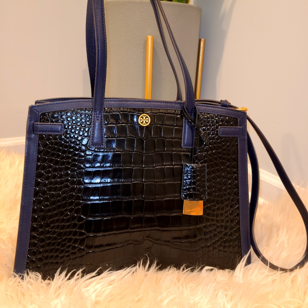 Tory Burch embossed Walker Satchel